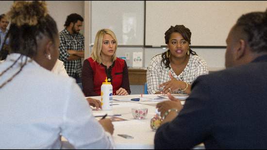 Immigration support team collaborating with community partners